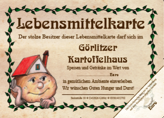Görlitzer Kartoffelhaus – Gutscheine und Spezialitäten